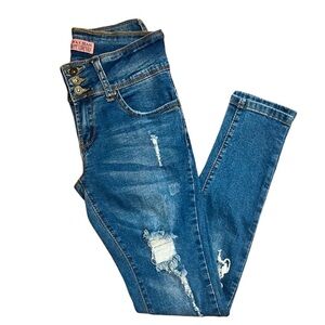 Wax Jean Women's BUTT I LOVE YOU! Distressed Skinny Jeans